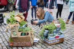 Grow Wild, Anchor Square, Bristol. Member of the public photographing the display, ©Barbara Evripidou2015