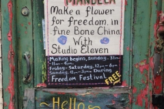 Freedom Festival Flower for Mandela sign